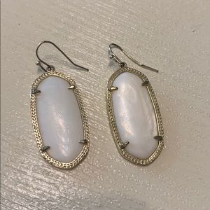 Kendra Scott White and Gold Earrings